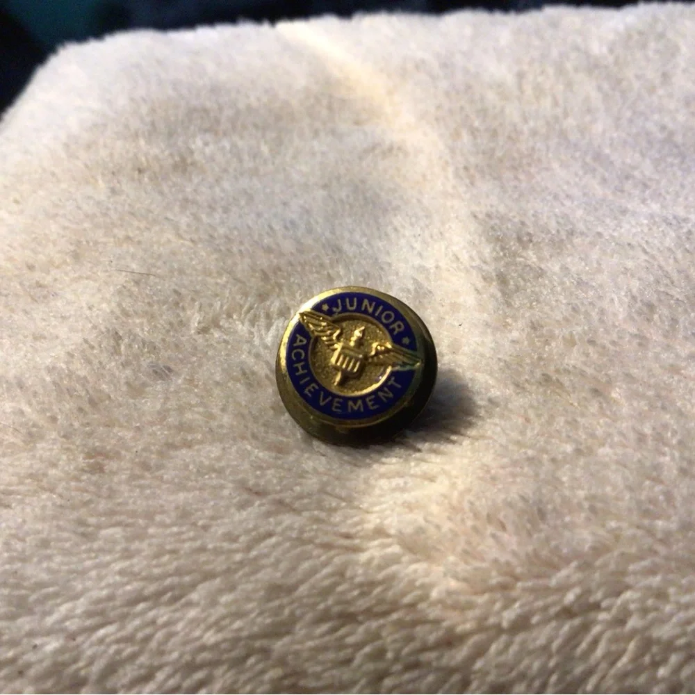 Junior Achievement Gold and Blue Enamel Lapel Pin